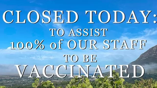 Cape Point Vineyards Closes on 26 Aug to assist 100% of Staff to be “Vaccinated”